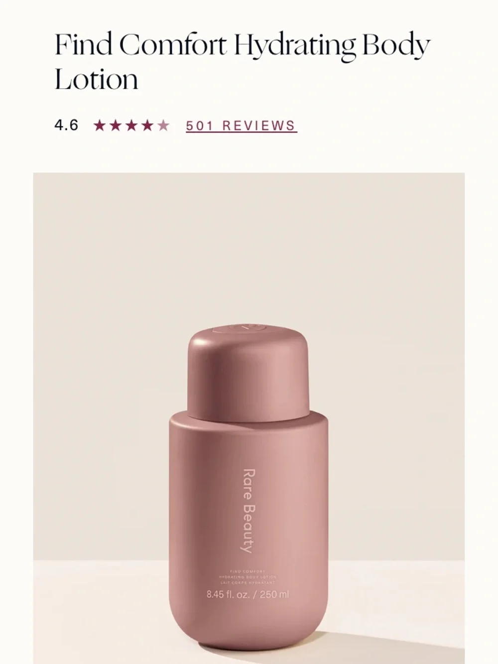 Rare Beauty Hydrating Body Lotion — Soft Blush